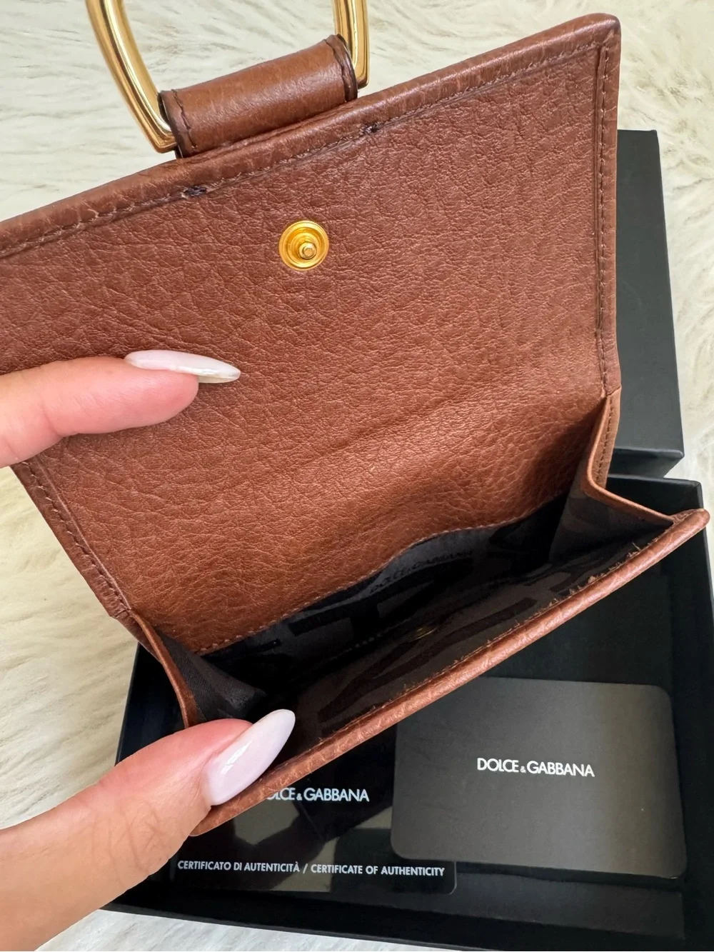 Dolce & Gabbana Leopard Calf Hair Leather Wallet
